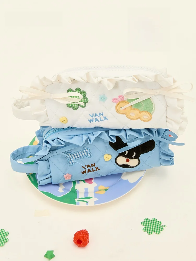 VANWALK ピクニックシリーズ大 Capaci ジッパー鉛筆ケース学生文具バッグレーストリミング枕猿ポリエステル素材