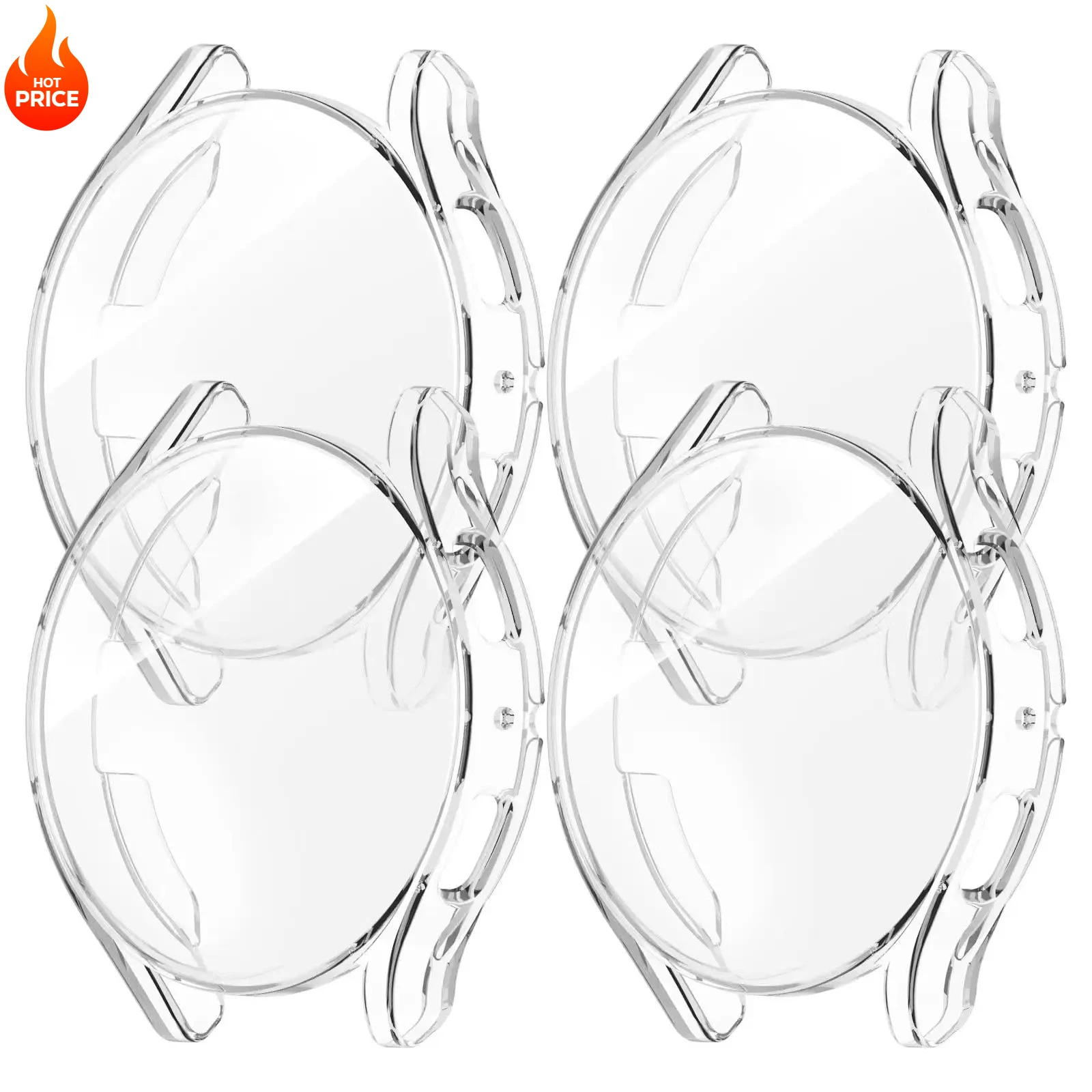 1-4pcs Case for Samsung Galaxy Watch 4 5 6 7 40mm 44mm Protector TPU Cover Coverage Silicone Bumper Screen Protection Accessorie