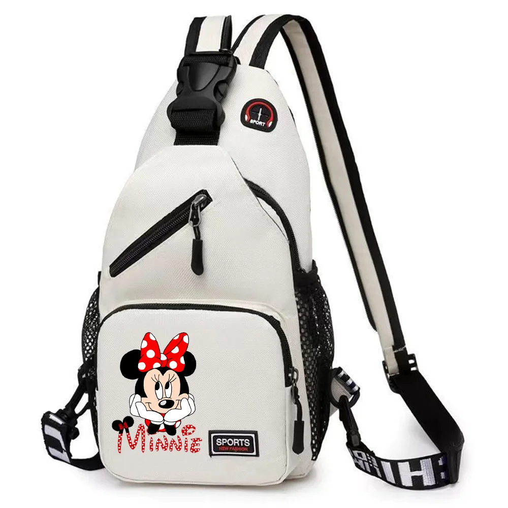 Mickey Minnie Mouse Shoulder Bag Man Casual Chest Business Male MultiFunctional Women Backpack Sports Rucksack Travel Pack