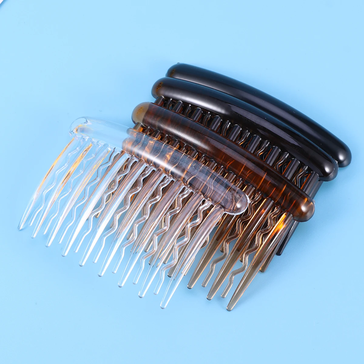 

24pcs Plastic Hair Side Combs 17 Teeth Wave Teeth Hairpin Comb For Bridal Wedding Party Fine Hair Black Dark Coffee Light Coffee