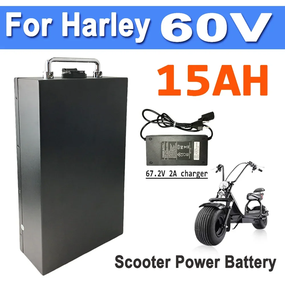 Batería de 60V al litio elettrica impermeabile 18650 batería 60V 15ah por Citycoco pieghevole a due ruote+cargador