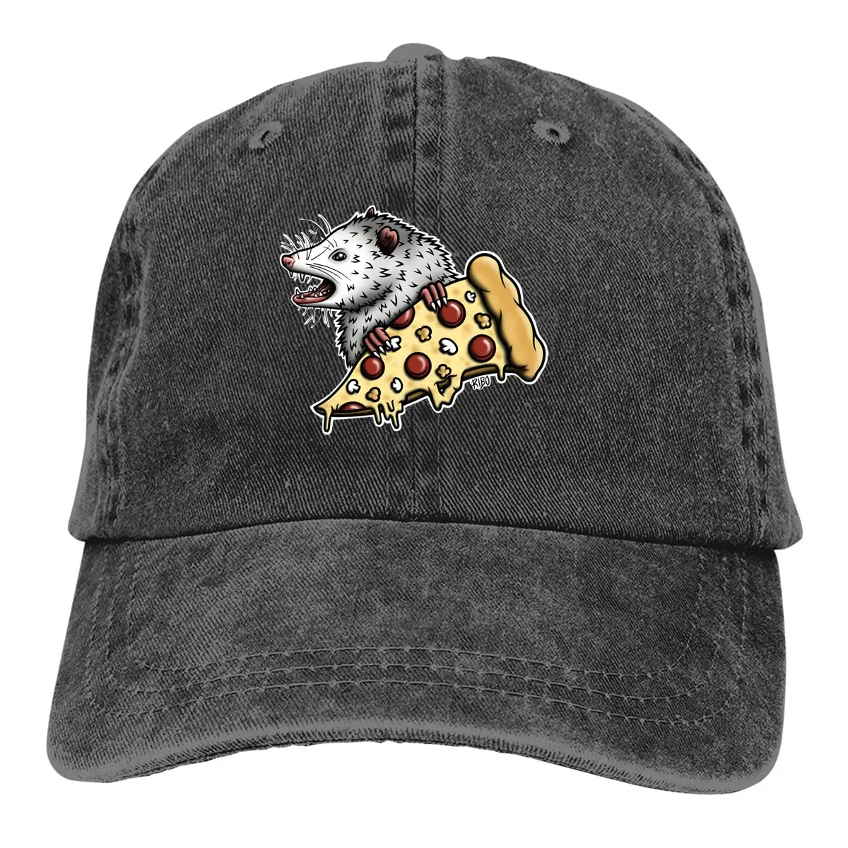 Cute Opossum Multicolor Hat Peaked Women's Cap Pizza Personalized Visor Protection Hats