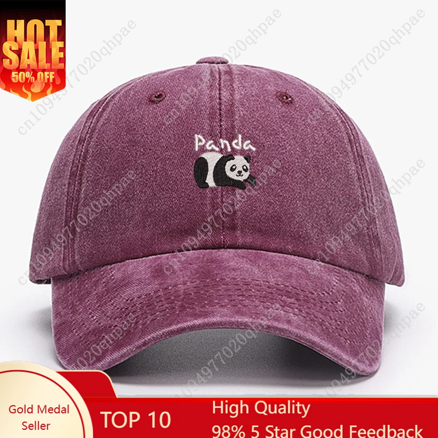 

Mini Panda Embroidery vintage cotton Baseball caps Men Women Washed Hat Sports Fishing Dad Summer Autumn Peaked cap