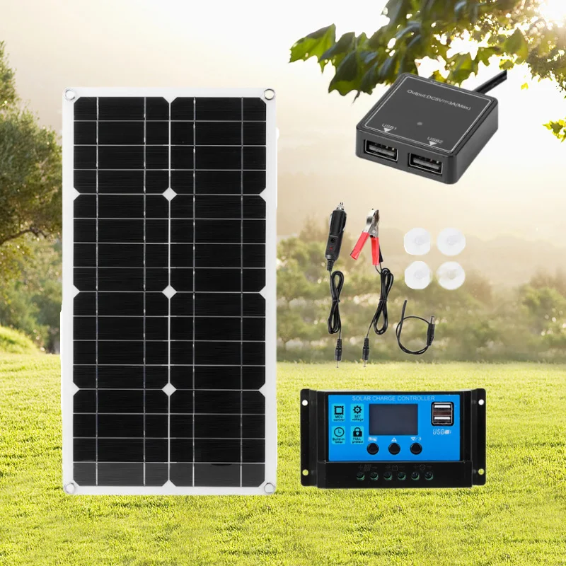 

25W 12V Monocrystalline Flexible Solar Panel, Bendable Solar Charger for Car Boat RV Marine Outdoor Power Supply