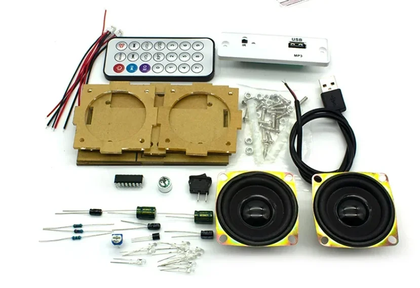 White DIY Electronic Kit Bluetooth Speaker Electronics DIY Soldering Project Kit Teaching Practice Bluetooth Stereo Speaker