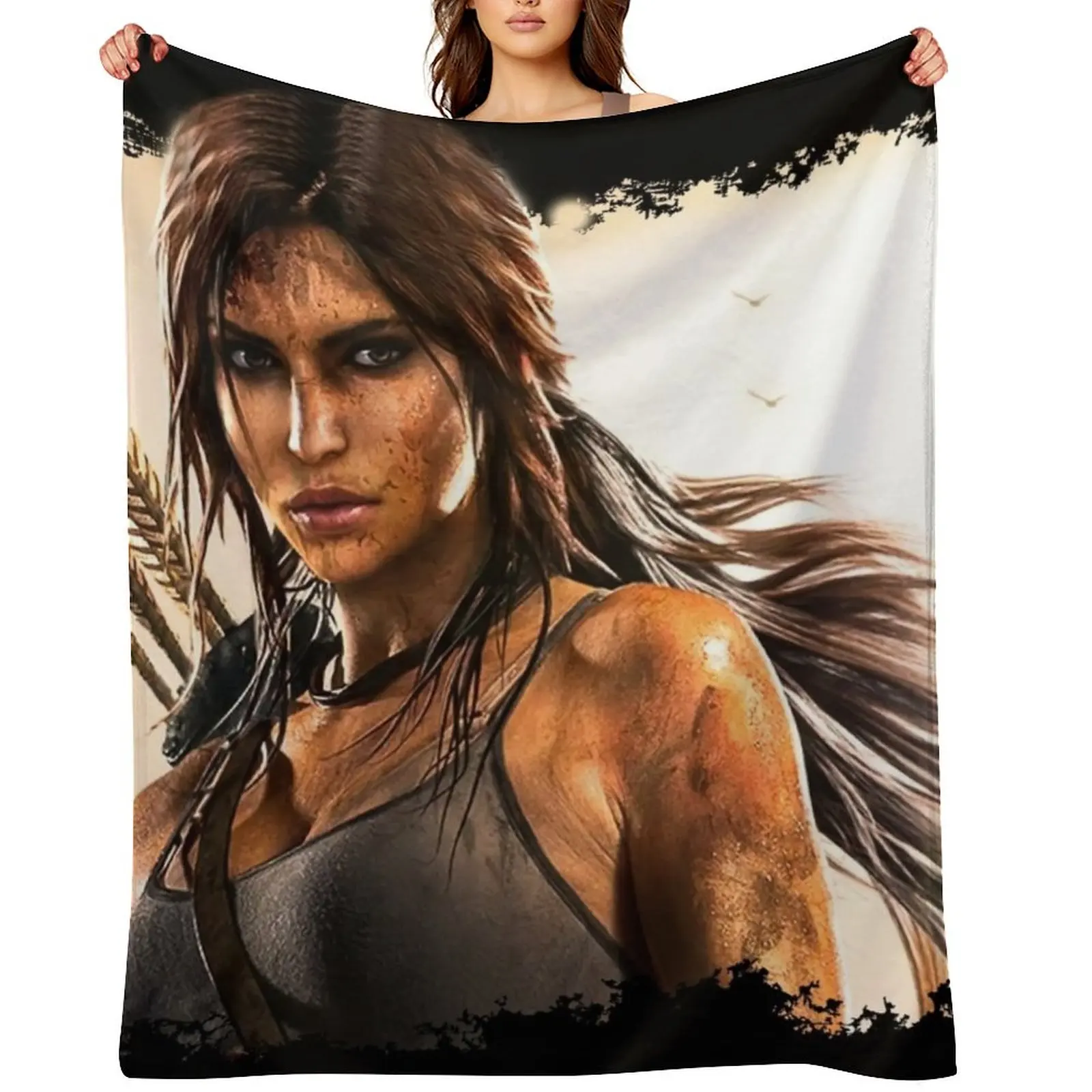 

Lara Croft Tomb Raider II 8K Throw Blanket Extra Large Throw Bed linens Thin Quilt Blankets