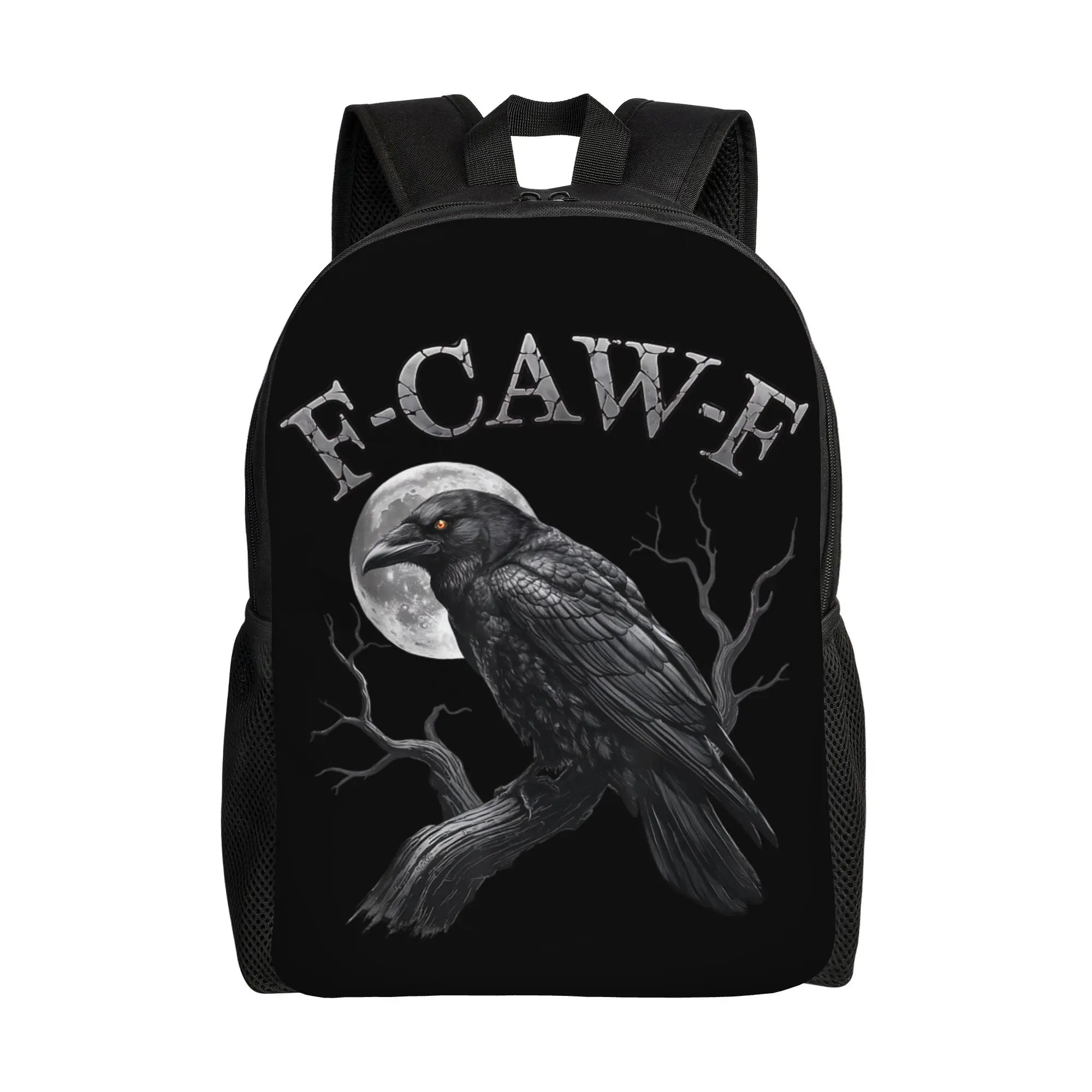 

Рюкзак Black Crow F-Caw-F Funny Bird для мужчин и женщин, стильный студенческий дорожный рюкзак, готический рюкзак с юмором, легкая сумка через плечо для колледжа
