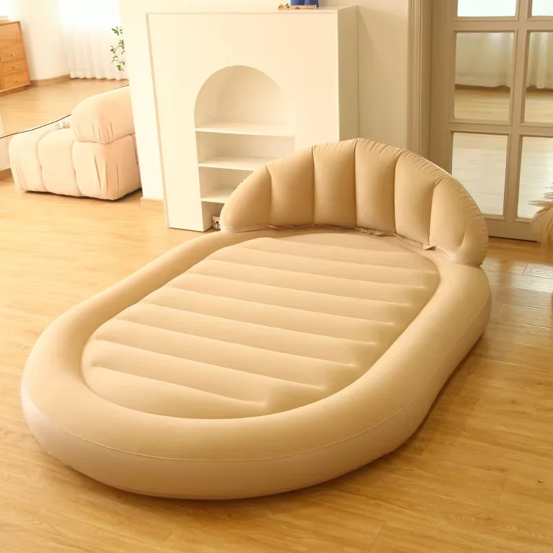 Portable Double Backrest Foldable Inflatable Mattress Bed Thickened PVC Indoor and Outdoor Camping Convenient Living Room
