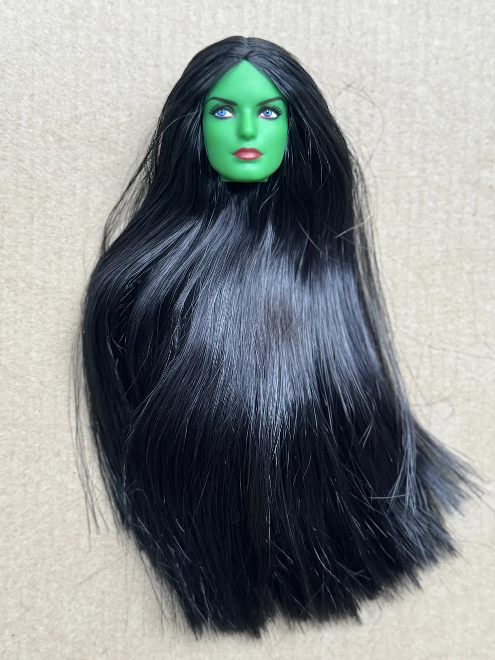 

1/6 Doll Heads For 30cm Doll Green Skin Tone Black Gold Red Hair Color DIY Toys Birthday Gifts