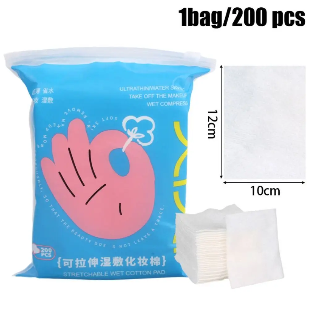 200Pcs Soft Stretchable Cotton Pads Wet Compress Disposable Cotton Wipes Non-Woven Facial Cleansing Tools Cosmetic Cotton Pads