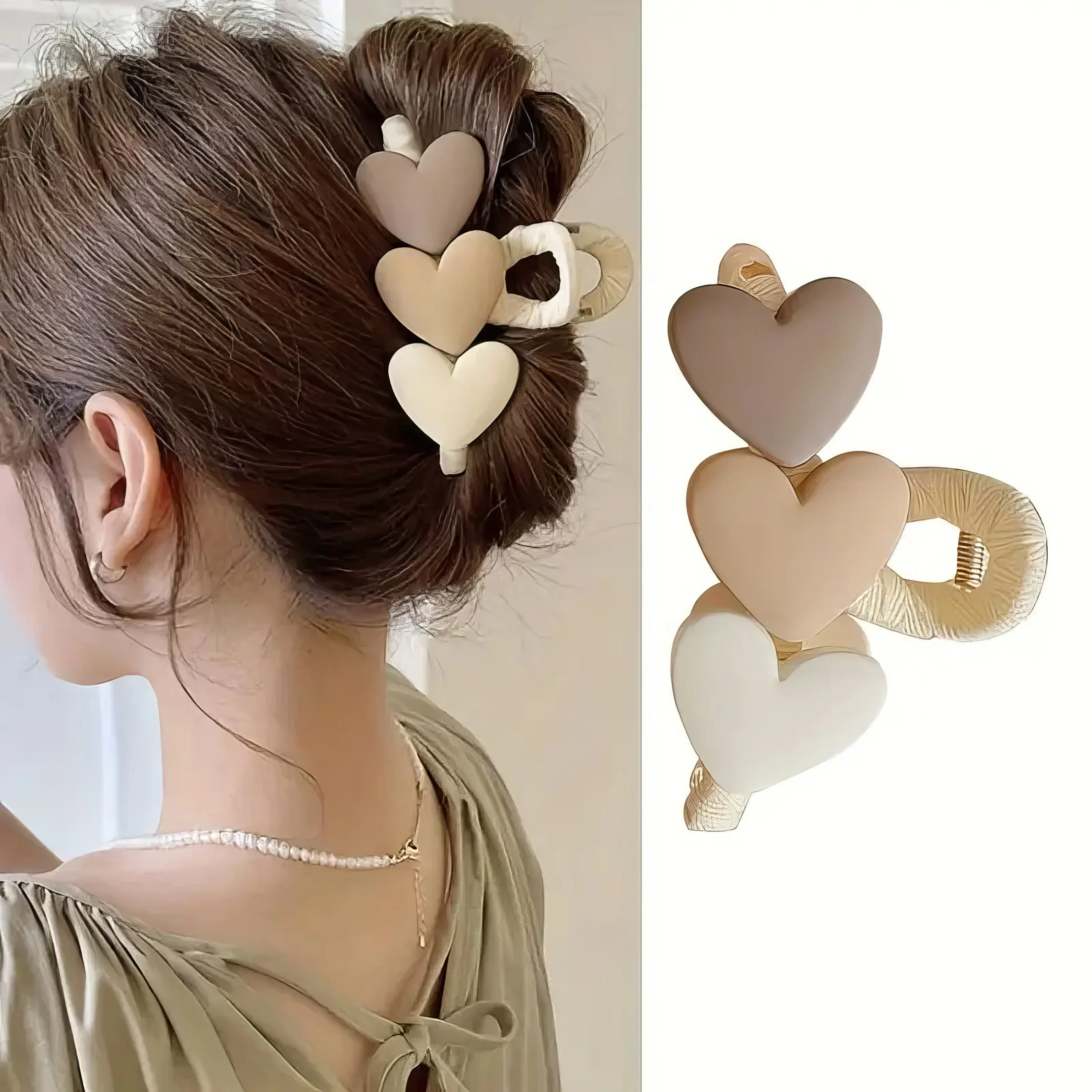 

1 Cute Sweetheart Shaped Hair Clip, Fashionable and Lightweight Hair Accessory, Suitable for Braided Hair, Ponytail, and Bun
