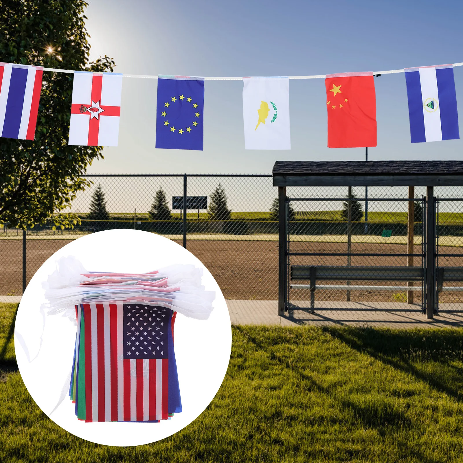 

1 set National Flags String Banner Decorative Flag Set For Party Outdoor Indoor Decoration Carnival Polyester Hanging Flags
