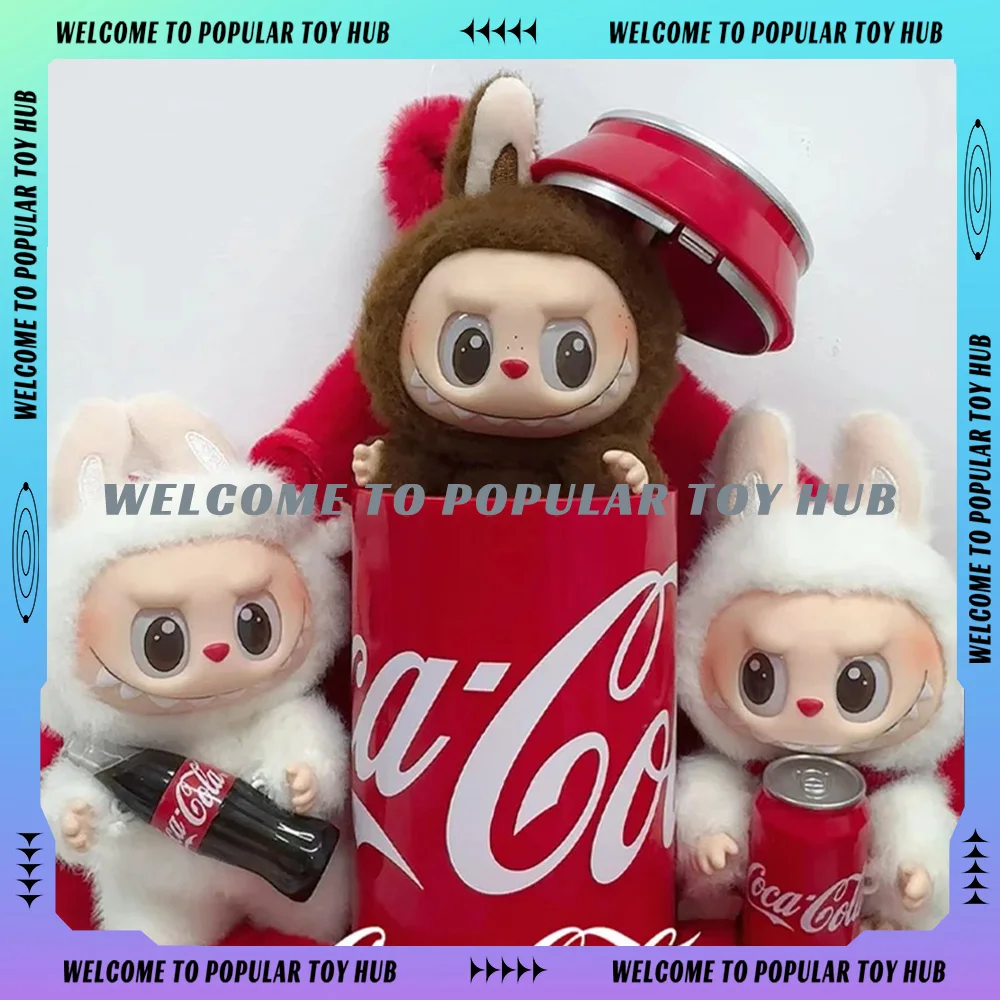 Genuine Monsters Coca Cola Series Vinyl Face Doll Labubu Action Figure Kawaii Keychain Pendant Decoration Custom Cute Kids Gift