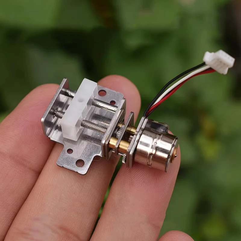 Mini 10MM 2-Phase 4-Wire Linear Gear Stepper Motor Full Metal Gearbox Stepping Motor Precision Screw Shaft Slider Moving Block