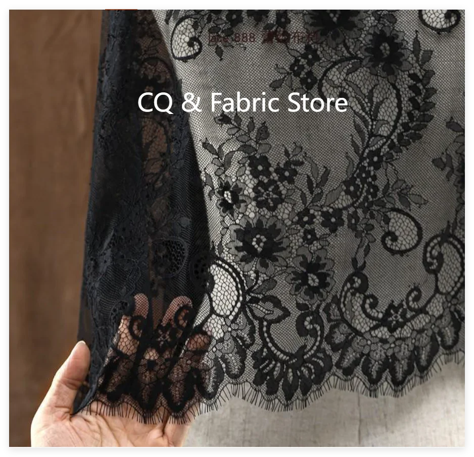 25 Colors 3M Long High-quality floral embroidery Eyelash Chantilly Lace Fabric For Wedding Lace DIY Material Sewing
