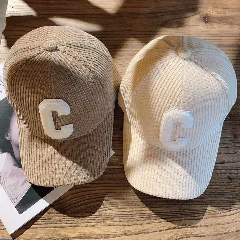 2023 Corduroy Baseball Cap for Women\'s Fashion Letters Solid Color Unisex Adjustable Men  Cap Outdoor Sports Baseball Caps