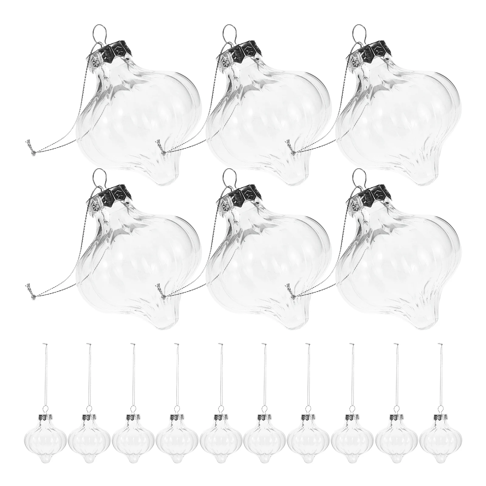 

16 Pcs Translucent Pumpkin Decorative Pendant Christmas Decorations Plastic Clear Ornament