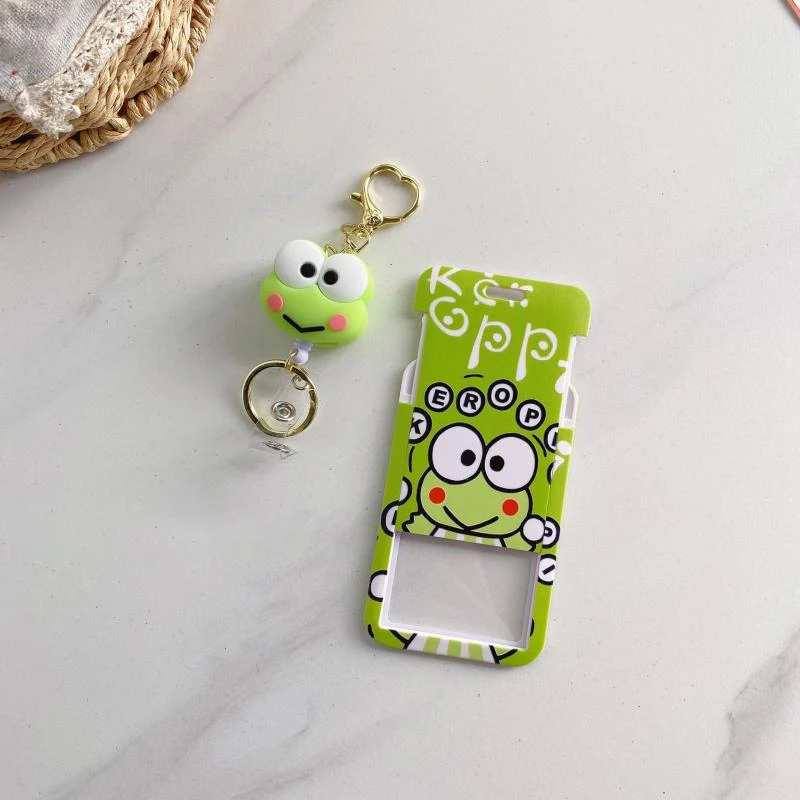 Sanrio Hello Kittys Card Cover Kawaii Cartoon Kero Kero Keroppi Bus Card Protective Sleeve School Bag Doll Pendant Keychain Toy