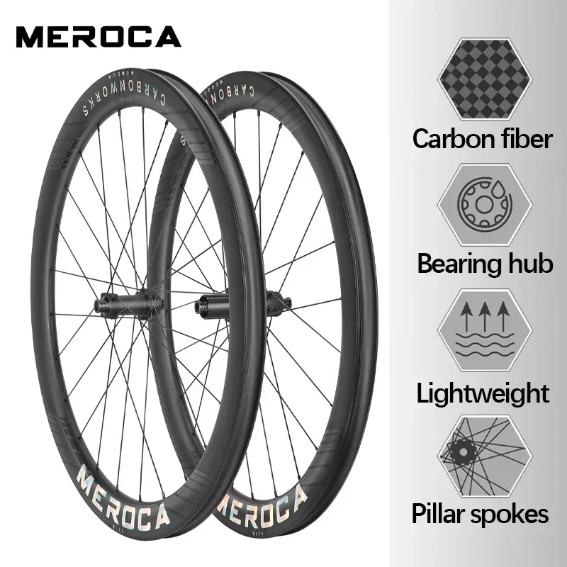 Carbon Wheels 700c road wheels for Road Bike Carbon racing bike wheels CenterLock 50mm width Tubeless Disc Brake Clincher Tire