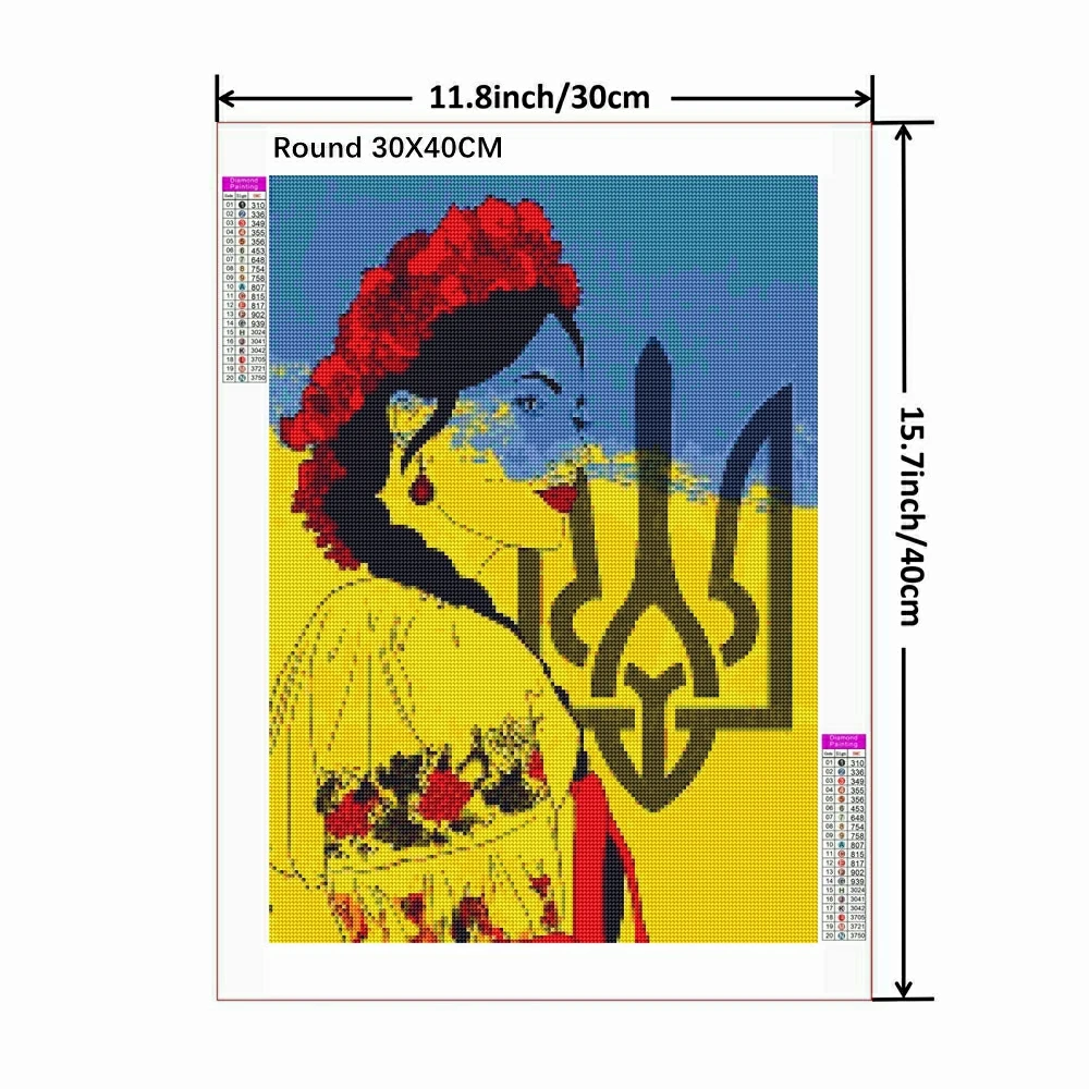 Flag Girl 5D DIY Diamond Art Painting Embroidery Sunflower Picture Cross Stitch Mosaic Full Round Drill Home Decor Gift