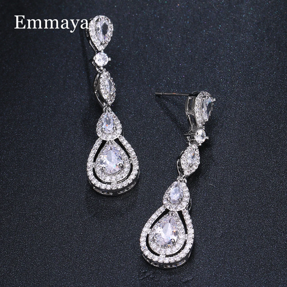 Emmaya New Trendy Party Noble Waterdrop Shape Earring Three Colors Choice For Female Ingenious Jewelry Fancy Gift