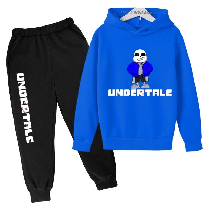 Children Undertable Printed Hooded Sweatshirt Boys Girls Toddler Coat + Pants Sport Jogging 3-12 Year Casual Sports outside Sets