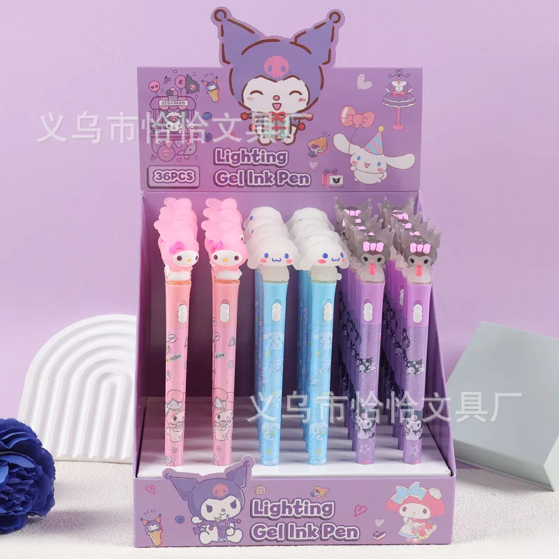 

Sanrio 36 шт. светящиеся гелевые ручки 0,5 мм черная ручка для письма милая мультяшная ручка Kuromi Melody ‌ Cinnamoroll ‌ Изучите канцелярский подарок
