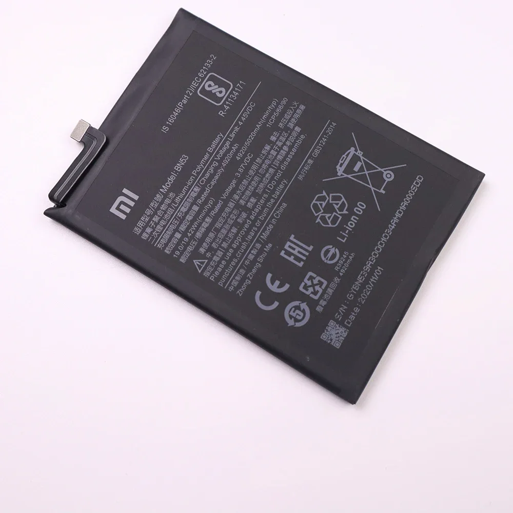 2024 Year 100% Original BN53 Battery For Xiaomi Redmi Note 10 pro 10pro / Redmi Note 9 Pro Redmi Note 9pro 5020mAh Phone Bateria