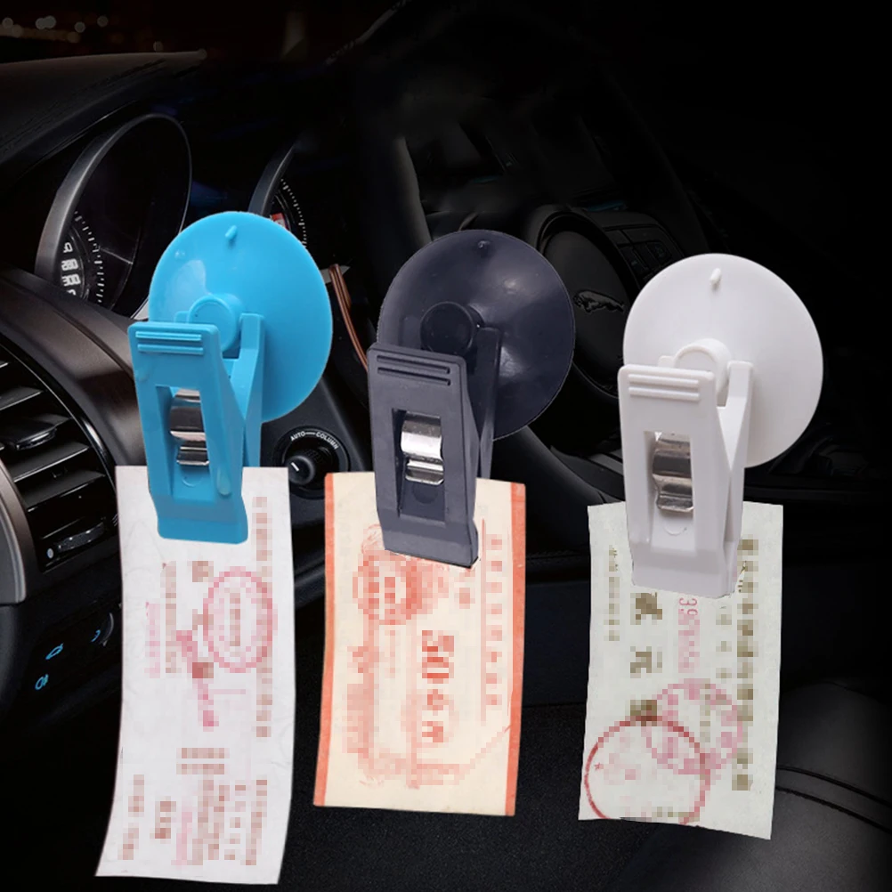

2 Pair Car Suction Clips Multifunctional Curtain Clamp Storage Mounting Clips For Auto Lightweight Portable Easy Use White