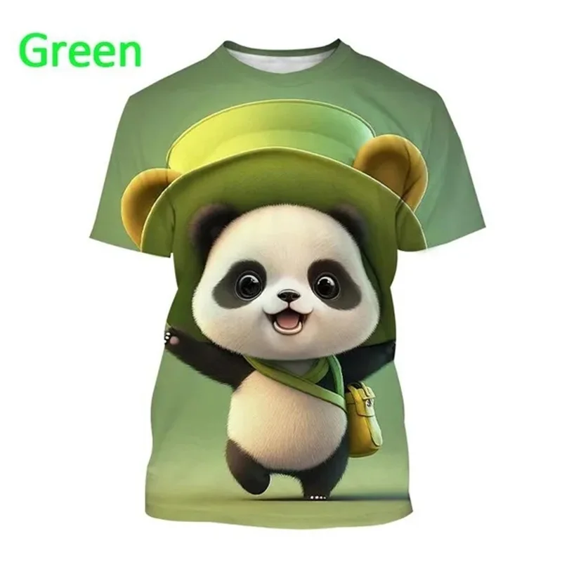 

3D Printing Cute Panda T-Shirt Casual Short Sleeves Round Neck Tee Top Streetwear Oversized Men's Graphic T Shirts Man Clothes