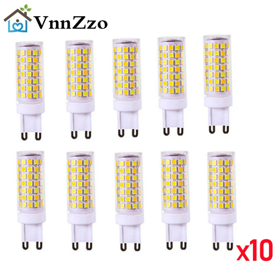 

10 Pcs G9 LED Lamp AC220V 3W 5W 7W Ceramic SMD2835 LED Bulb Warm/Cool White Spotlight replace Halogen light Brightest