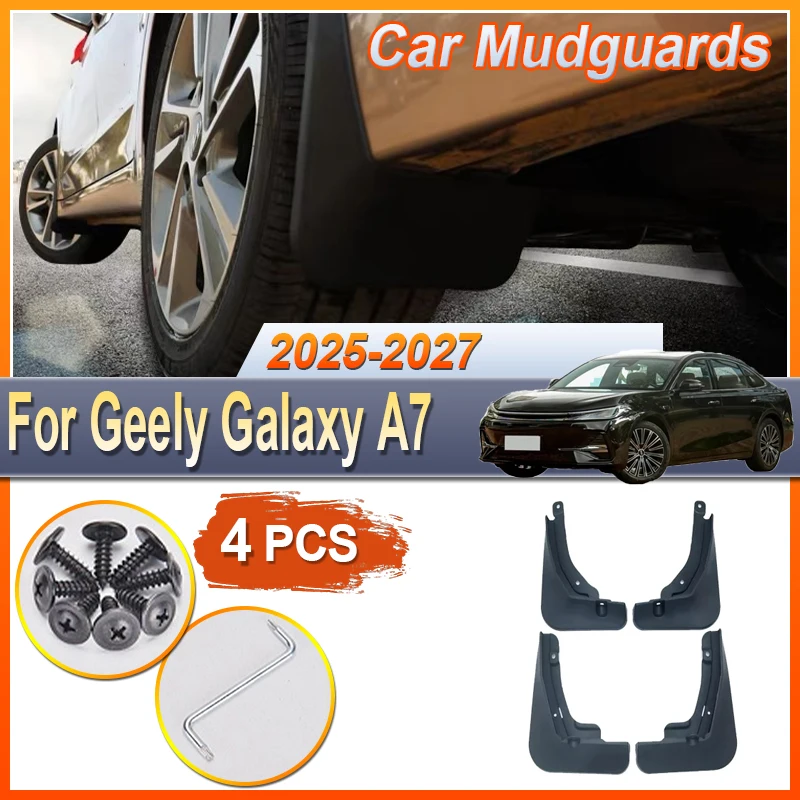

For Geely Galaxy A7 2025~2027 Car Mudguards Mudflap Mudguard Splash Guards Mud Flaps Front Rear Fender Splash-proof Accessories