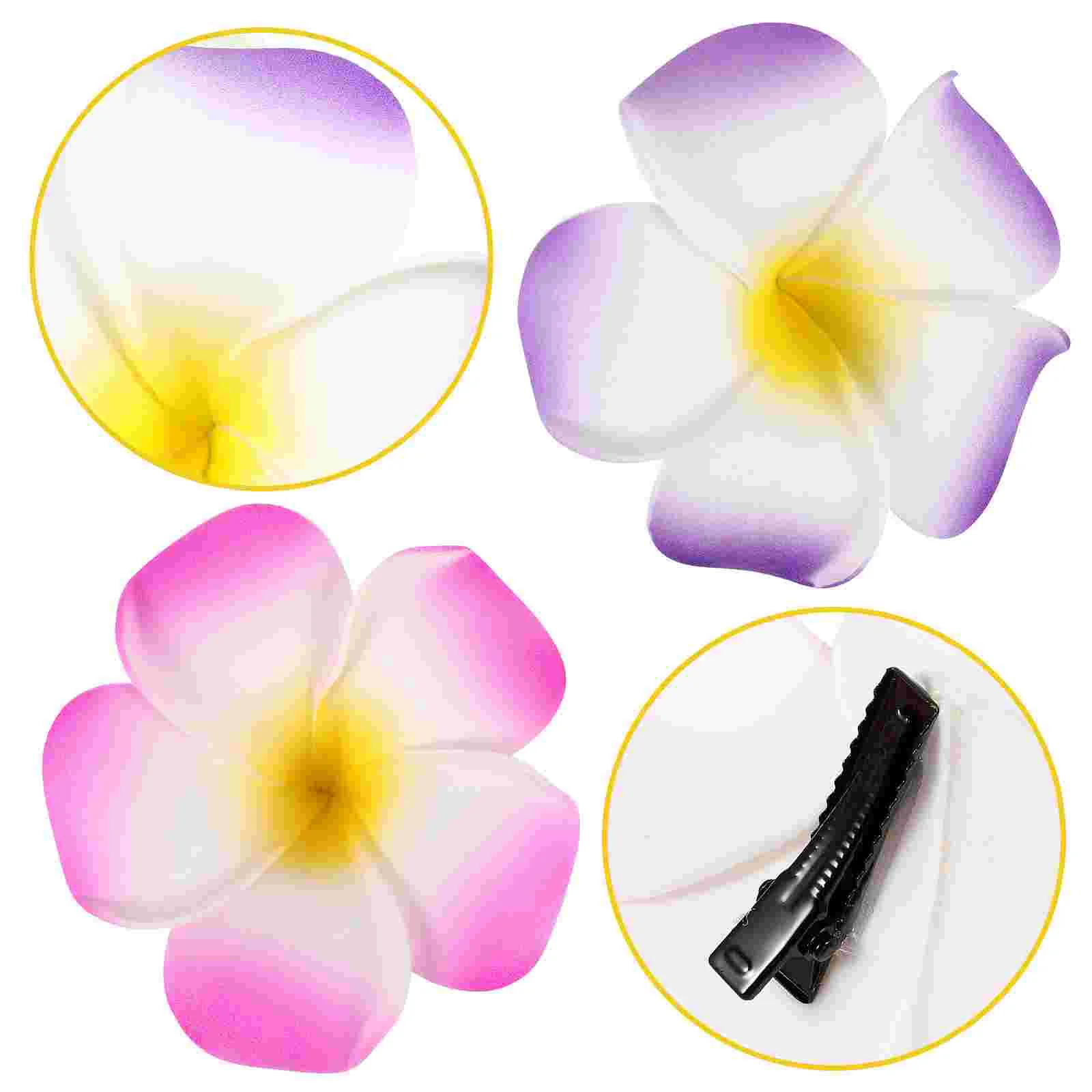 

Flower Barrettes Plumeria Hair Clip Blossom Shore Party Decorations Hawaiian Headpiece for Girls