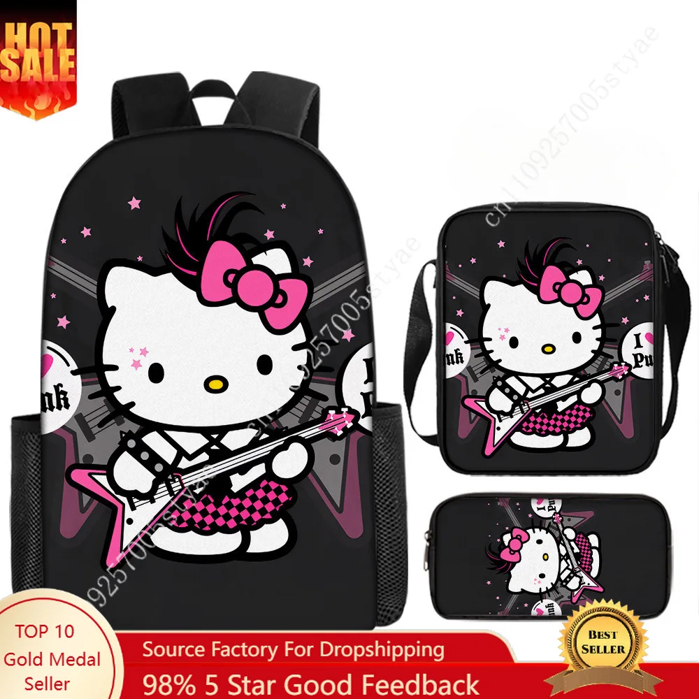 

Школьный рюкзак Sanrio Hello Kitty для учеников начальной школы, детская сумка на два плеча с милым котенком, рюкзак для девочек, сумка для обеда