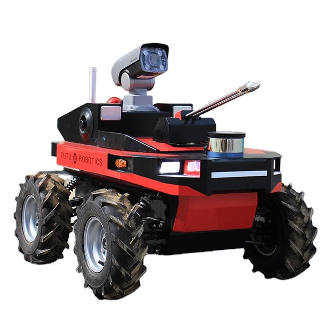 AGV Electric outdoor 4wd all terrains wheeled mobile security guard patrol robot wt-1000 camera robot