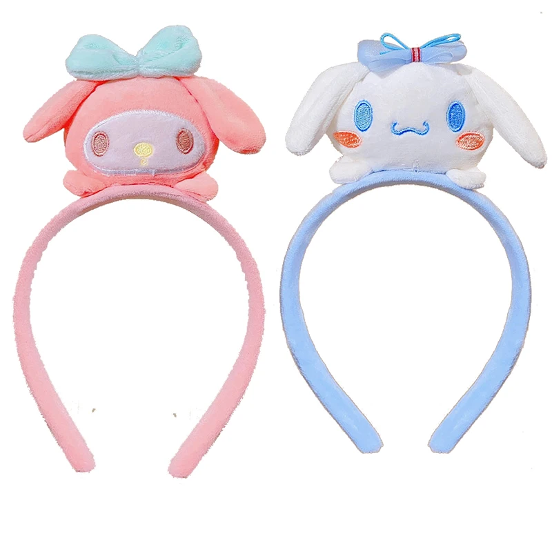 Sanrio Fall Winter Ears Hair Accessories For Kid Melody Hairband Girl Pom Pom Purin Headband Baby Kuromi Head Band Cute Headwear