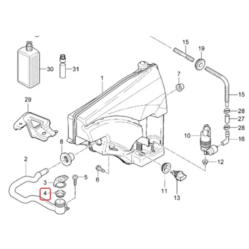 Wiper Water Bottle Filter for Porsche for Cayenne 06-17 for Macan