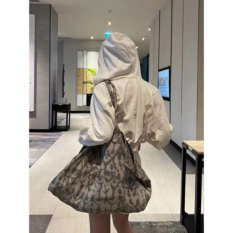 

Повседневная холщовая сумка-тоут очень большой вместимости для йоги, портативная, для занятий спортом на открытом воздухе