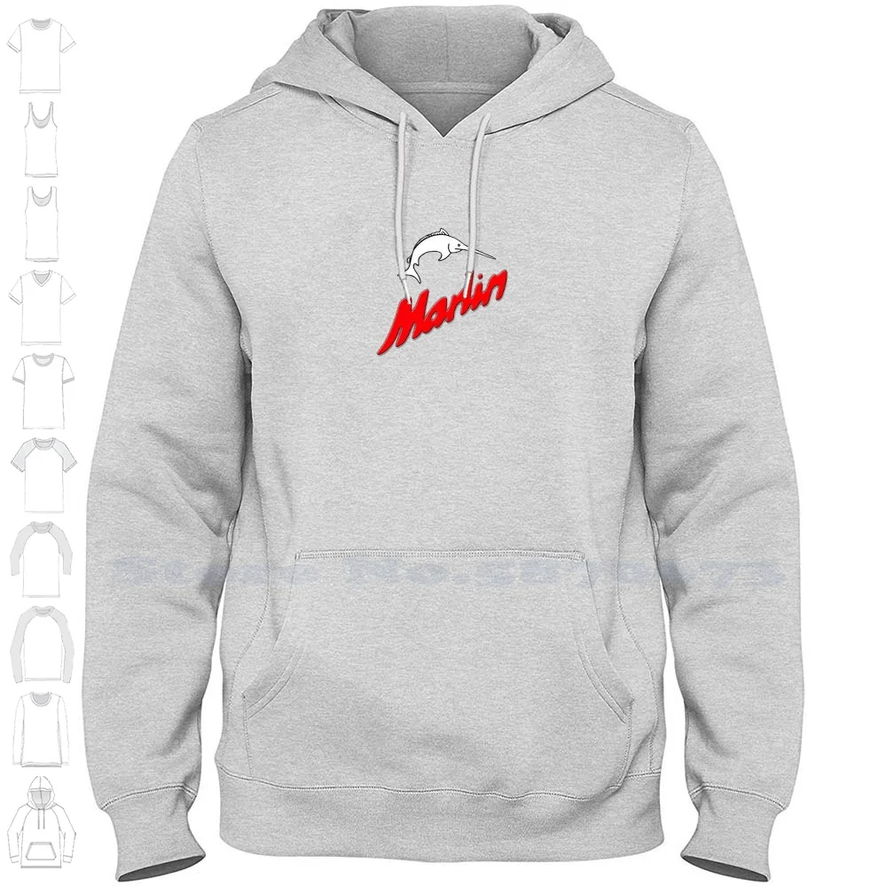 Marlin Logo Casual Clothing Sweatshirt 100% Cotton Graphic Hoodie