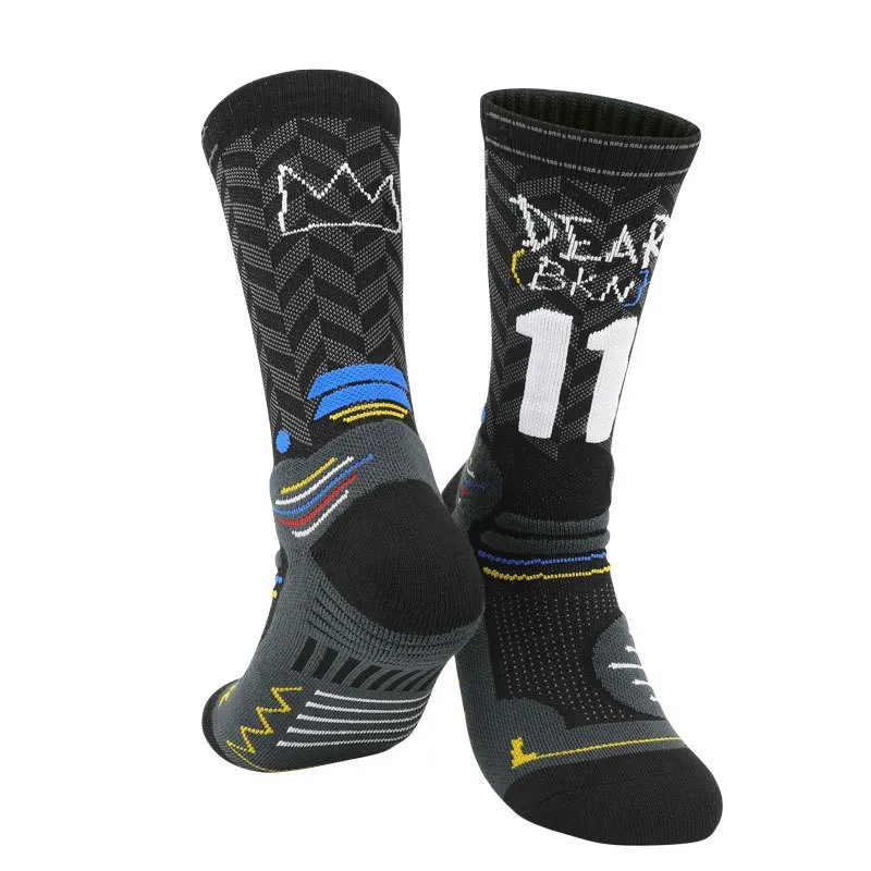 Men High Top Basketball Socks Summer Breathable Moisture Wicking Long Tube Sports Socks