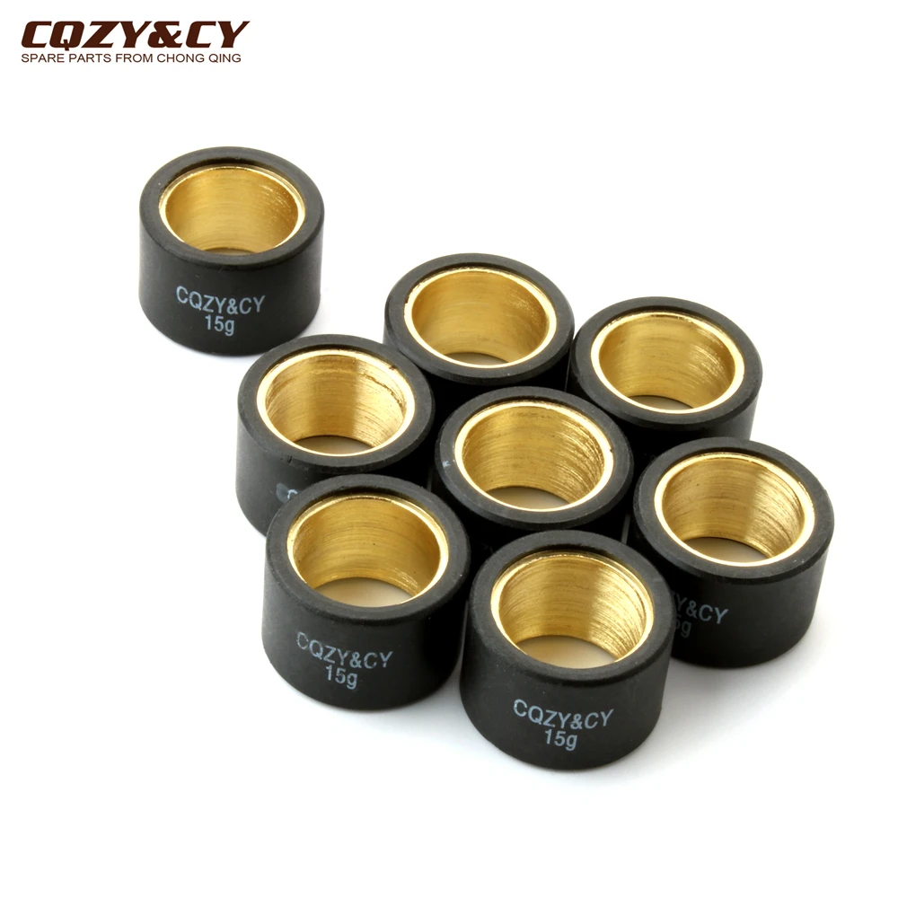 8pc Variator Racing Roller Weights 15g 17g 25x15mm For Yamaha Yp400 Majesty Abs 400cc Xp T-Max 500cc 530cc 5RU176325000