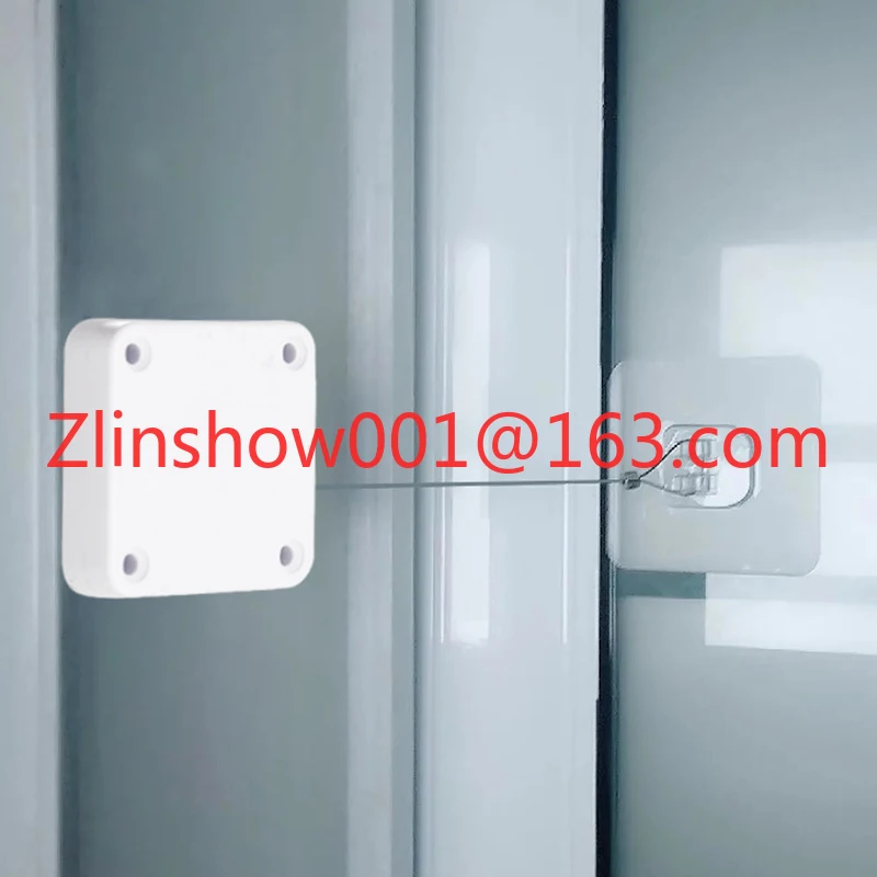 Plastic Punch Free Commercial Automatically Sensor Auto With Steel Drawstring for Bedroom Magnet Slide Door Closer Installation