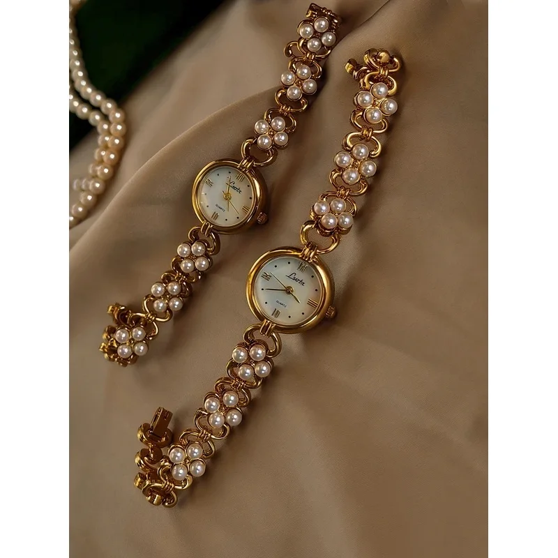 Elegant Fashion Women's Watch Round Copy Pearl Mother Dial Suitable For Daily Wear And Party Decoration Wrist Or Birthday Gifts
