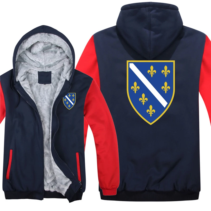 Bosnia and Herzegovina Flag Hoodies Men Cool Coat Thicken Bosnia and Herzegovina Sweatshirt Mans Jacket Hoody