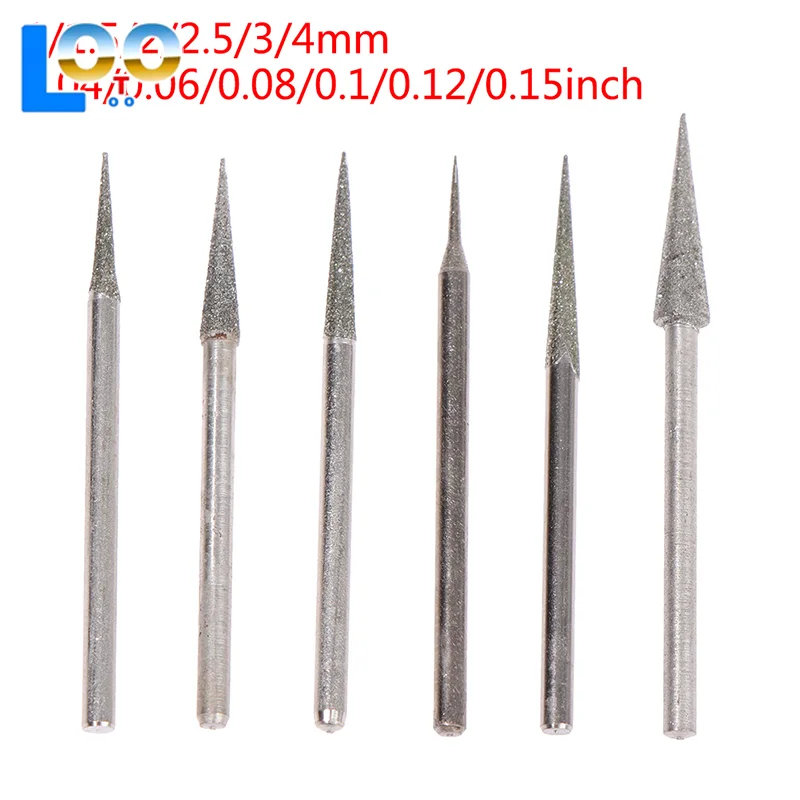 6/10 ชิ้น 1-4 มิลลิเมตรเครื่องมือแกะสลักหัวขัดหัวฉีดบดหัวฉีดเพชรหัวเข็มแกะสลักเครื่องมือขัด