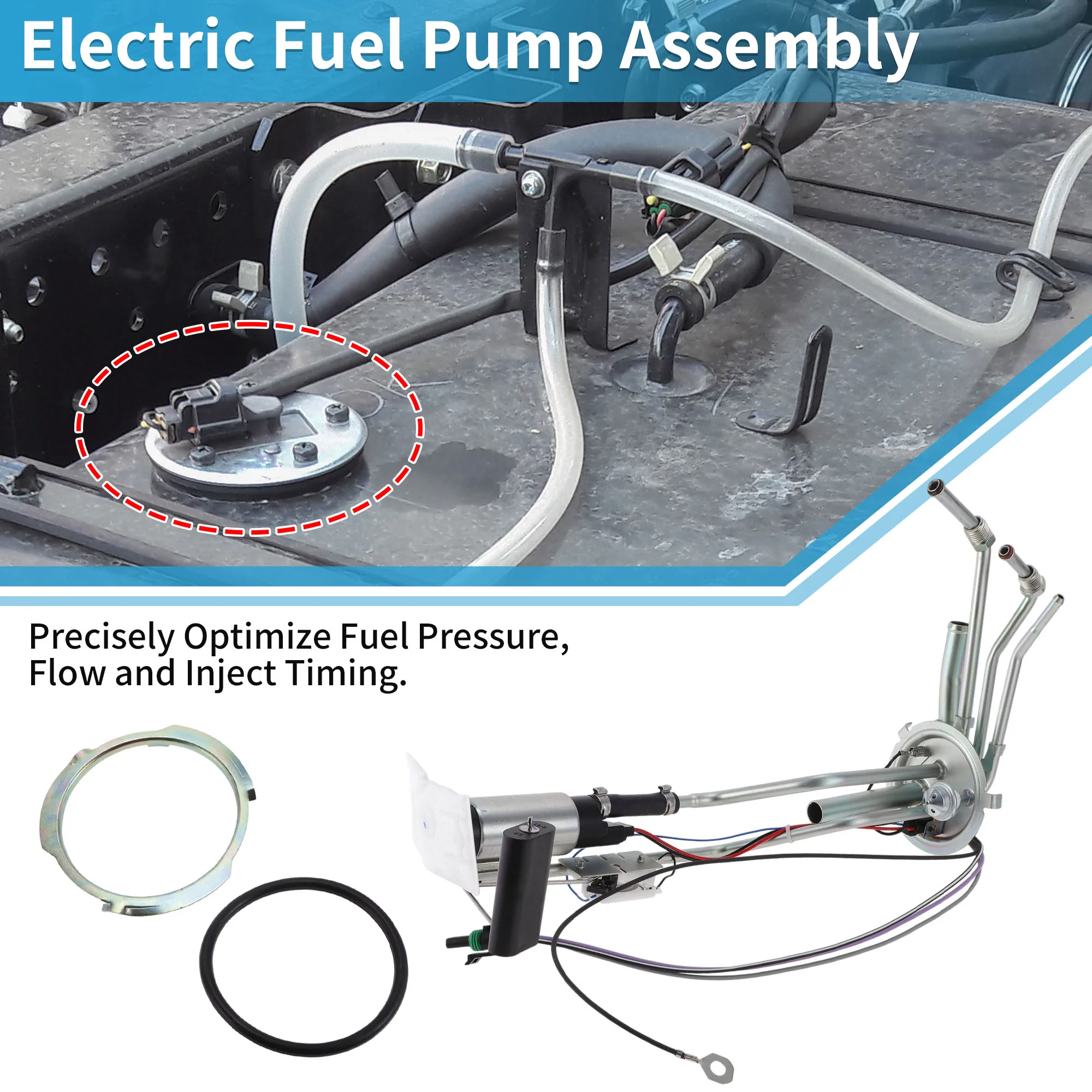 

X Autohaux Electric Fuel Pump Assembly No.E3622S Fuel Filter Pump Module for Chevrolet for GMC C/K 1500 2500 3500 1996 1997
