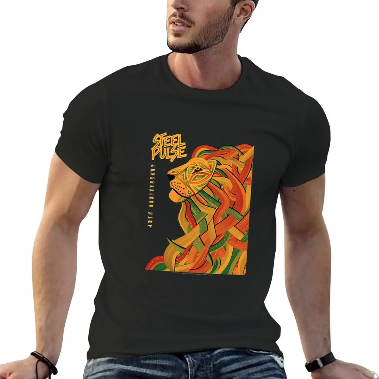 Steel Pulse Lion Steel T-Shirt man clothes basketball graphic tees mens champion t shirts