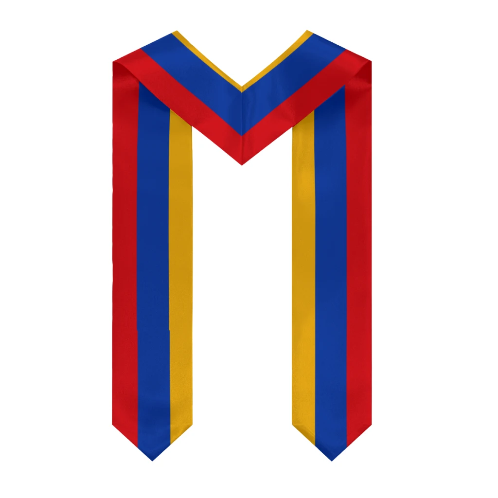 More design Graduation shawl Armenia & United States Flag Stole Sash Honor Study Aboard International Students
