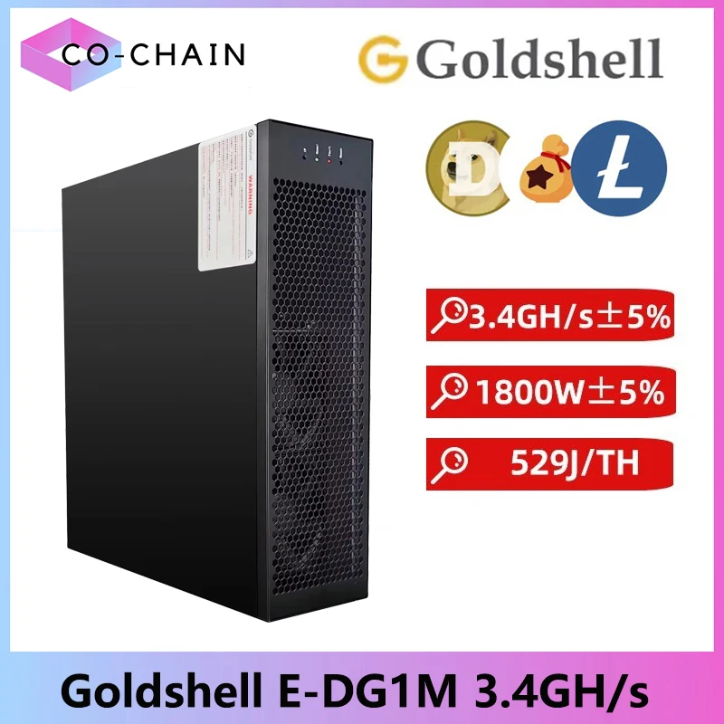 New Goldshell E-DG1M 3.4Gh/s 1800W Scrypt algorithm Dogecoin Mining Machine For Home Use LTC BEL DOGE Miner LTC Miner With PSU