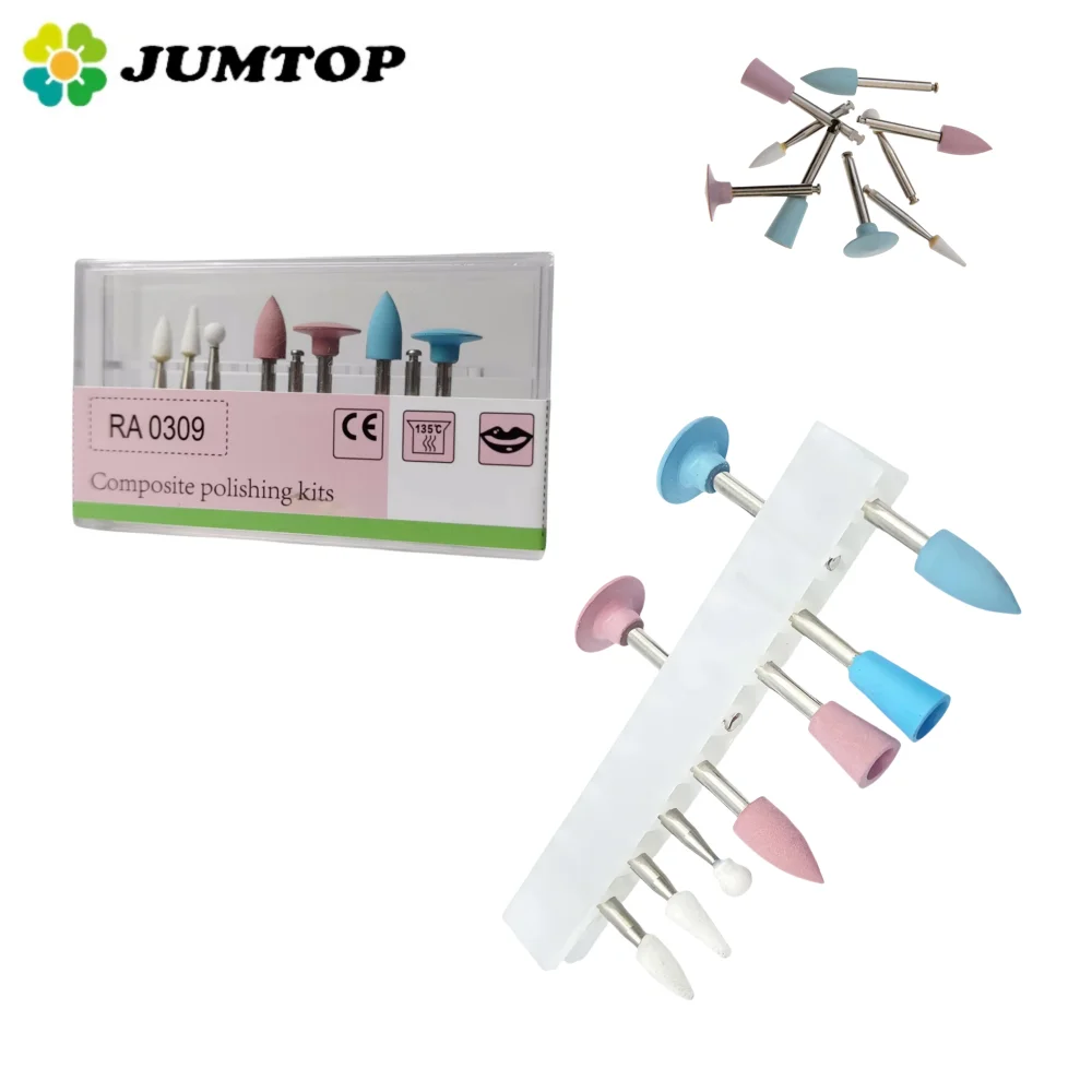 

9Pcs/Box Dental Composite Polishing for Low Speed Handpiece Contra Angle Kit RA0309 Resin Sanding Polishing Set